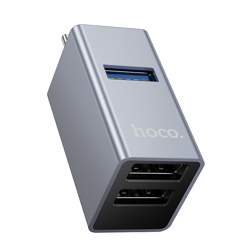 Hoco USB-C To (2x USB 2.0 + USB 3.0) Adapter HB54A - Metal Gray
